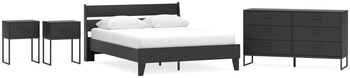 Socalle Panel Platform Bed, Dresser and 2 Nightstands