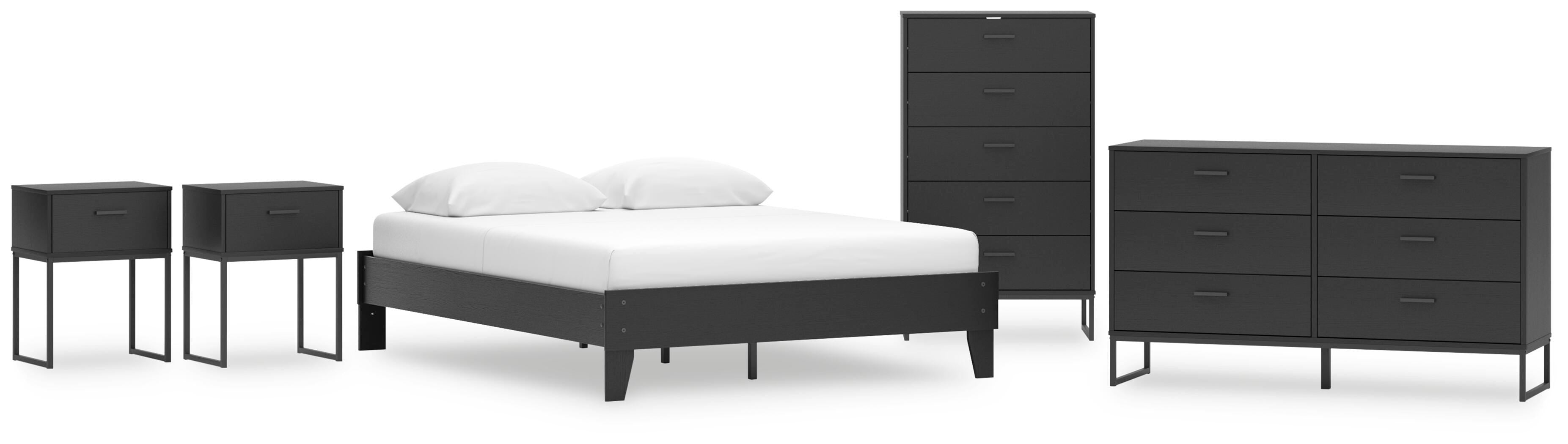 Socalle Platform Bed, Dresser, Chest and 2 Nightstands