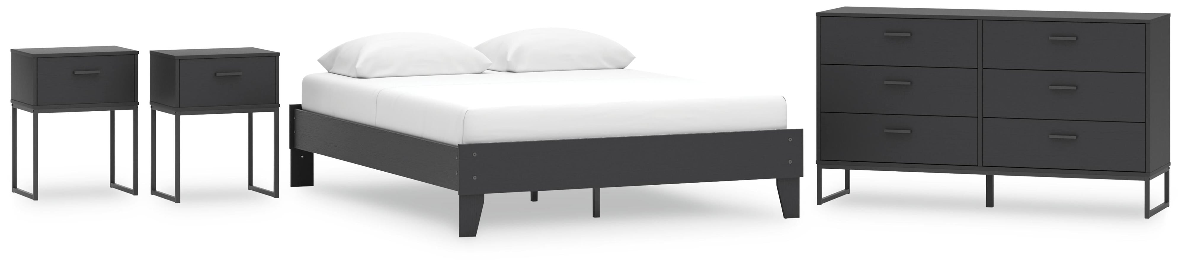 Socalle Platform Bed, Dresser and 2 Nightstands