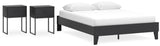 Socalle Platform Bed and 2 Nightstands