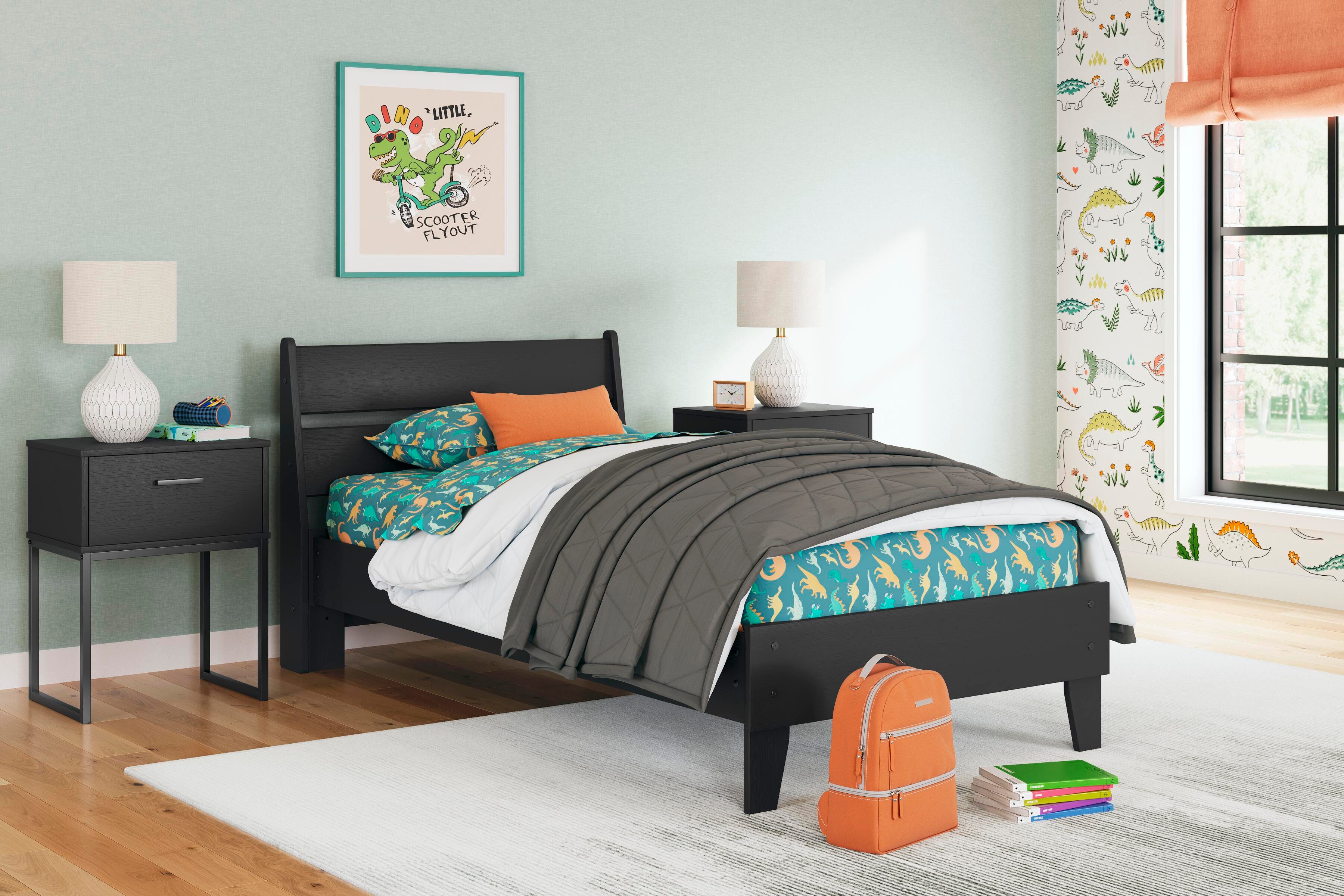 Socalle Panel Platform Bed and Nightstand
