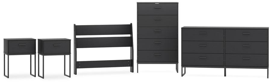 Socalle Panel Headboard, Dresser, Chest and 2 Nightstands
