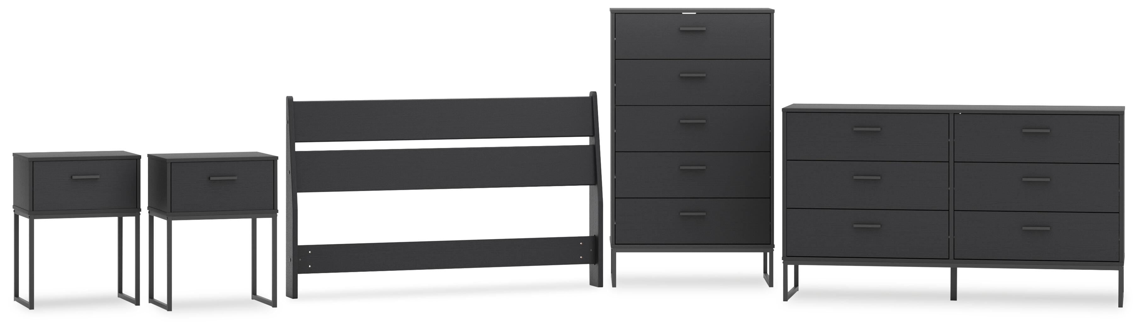 Socalle Panel Headboard, Dresser, Chest and 2 Nightstands