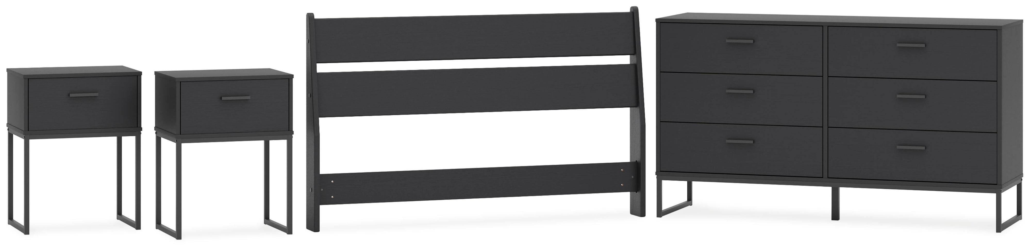 Socalle Panel Headboard, Dresser and 2 Nightstands