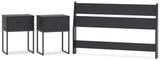 Socalle Panel Headboard and 2 Nightstands