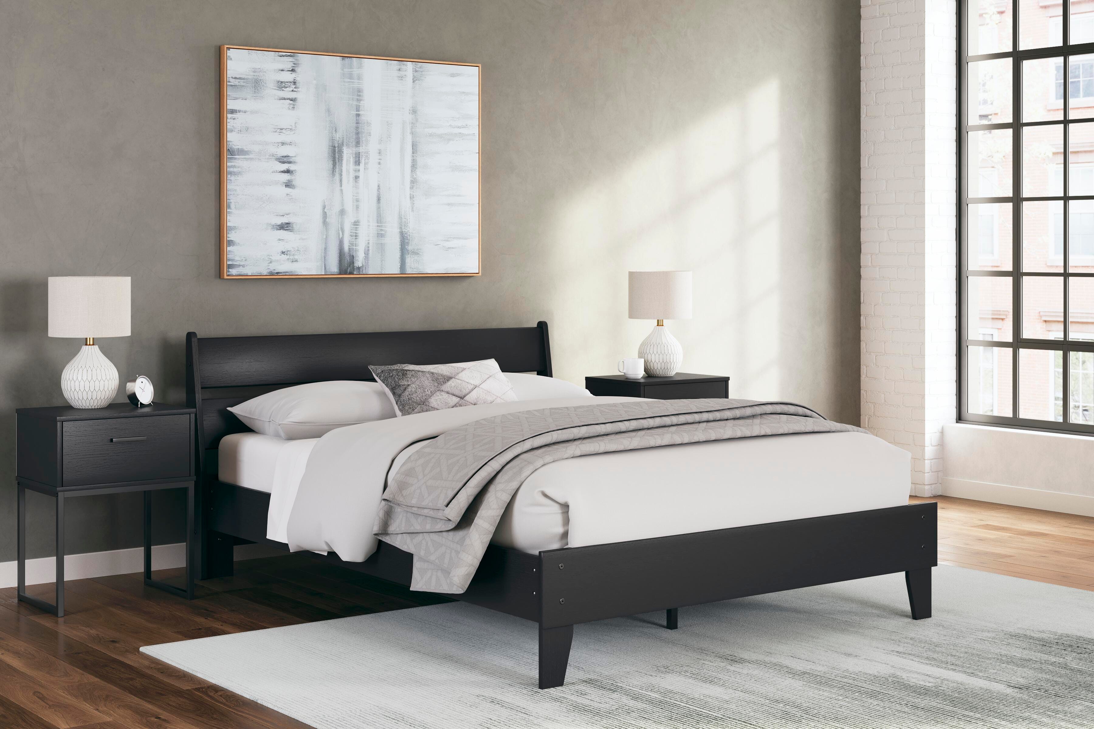 Socalle Panel Platform Bed, Dresser and 2 Nightstands