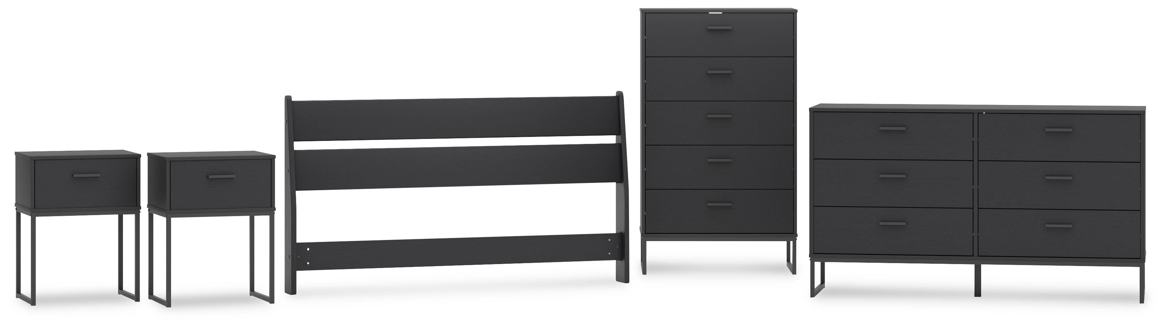 Socalle Panel Headboard, Dresser, Chest and 2 Nightstands