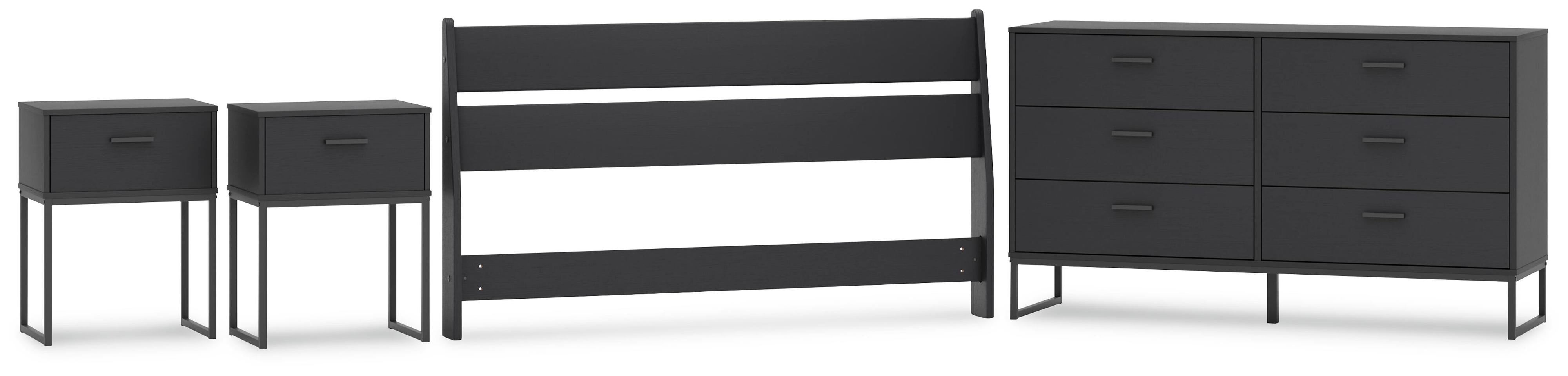 Socalle Panel Headboard, Dresser and 2 Nightstands