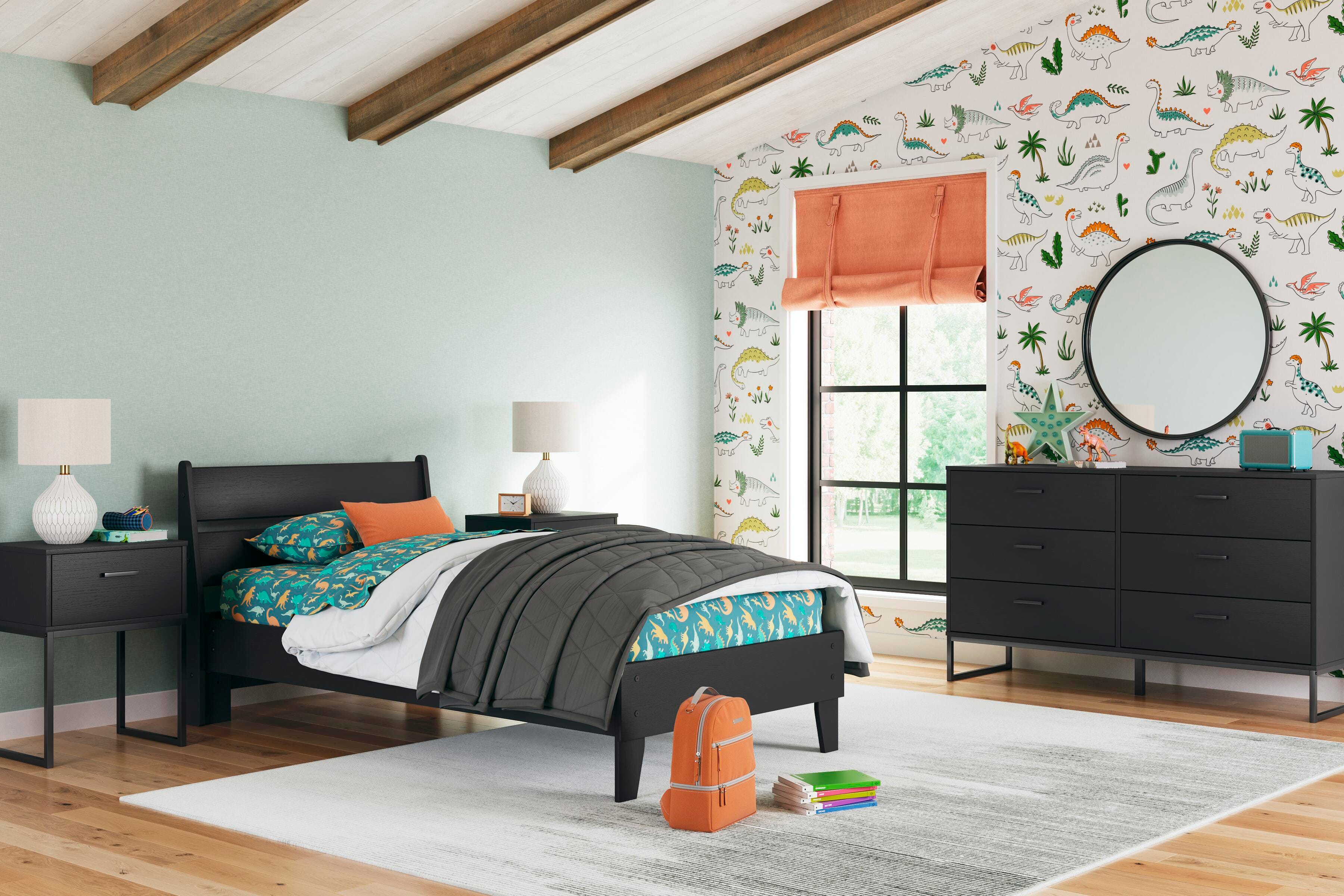Socalle Panel Platform Bed, Dresser and 2 Nightstands