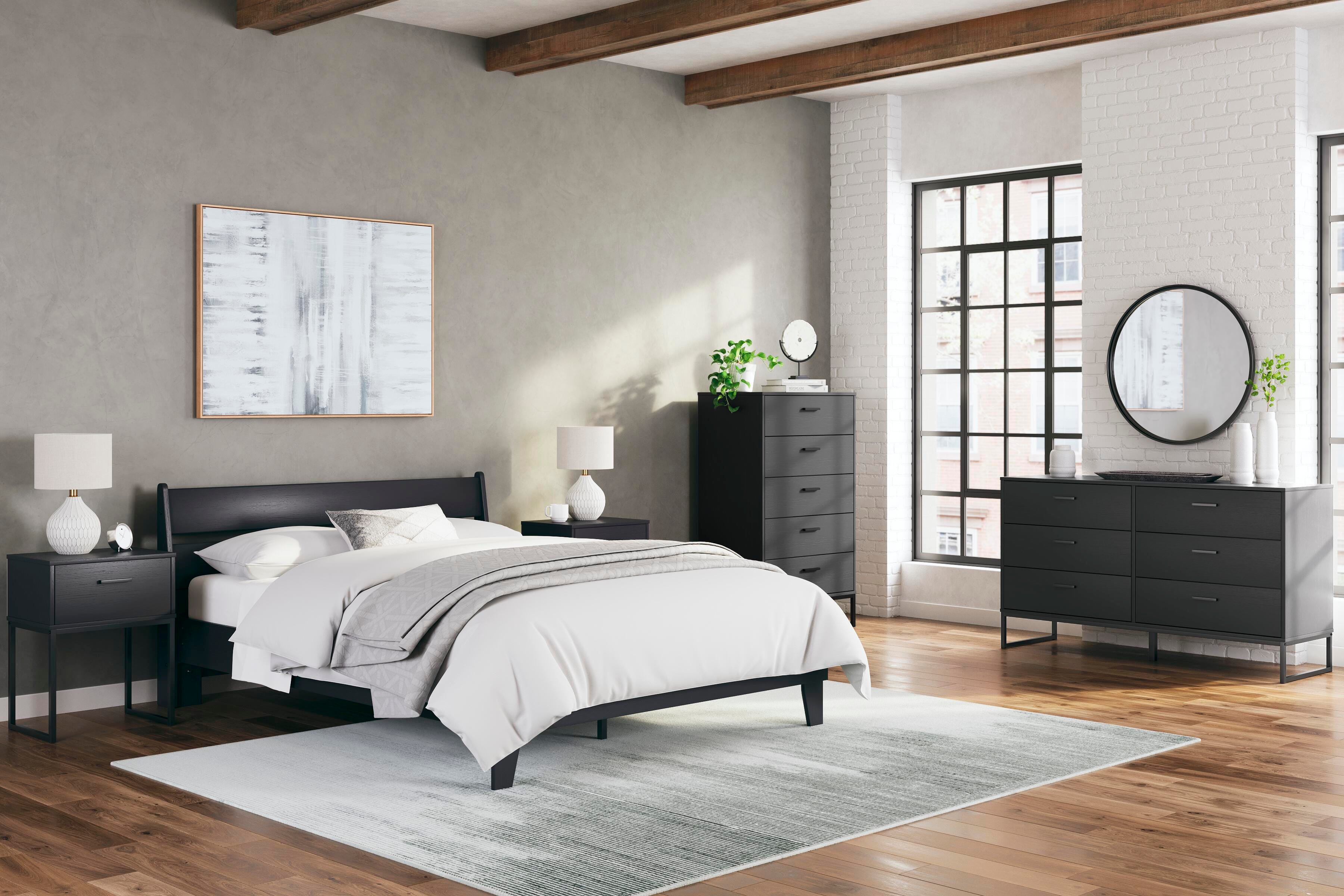 Socalle Panel Platform Bed and Dresser