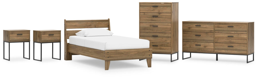 Deanlow Platform Panel Bed, Dresser, Chest and 2 Nightstands