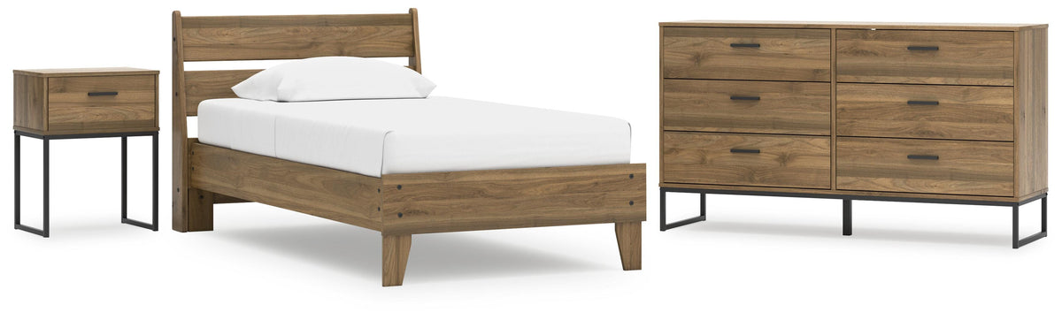 Deanlow Platform Panel Bed, Dresser and Nightstand