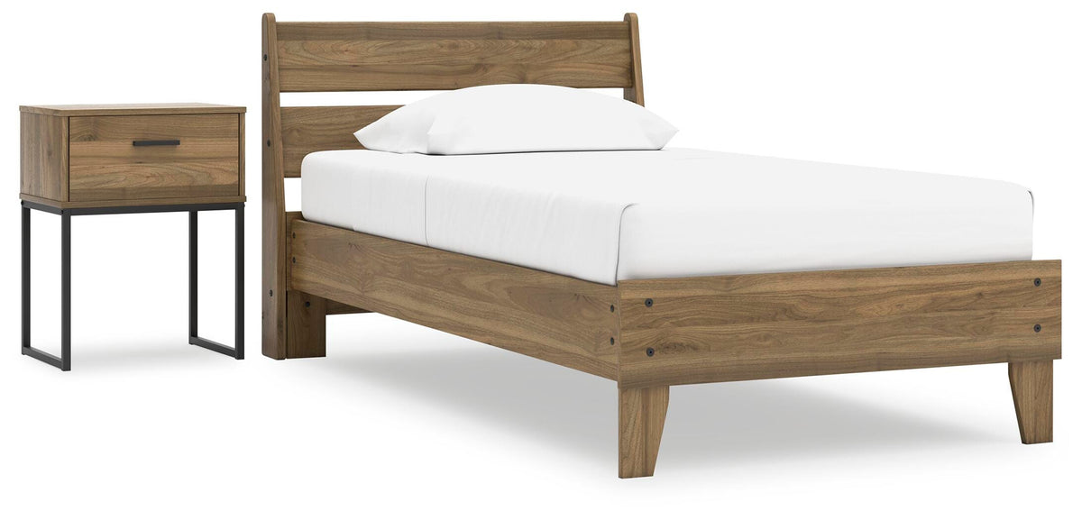 Deanlow Platform Panel Bed and Nightstand