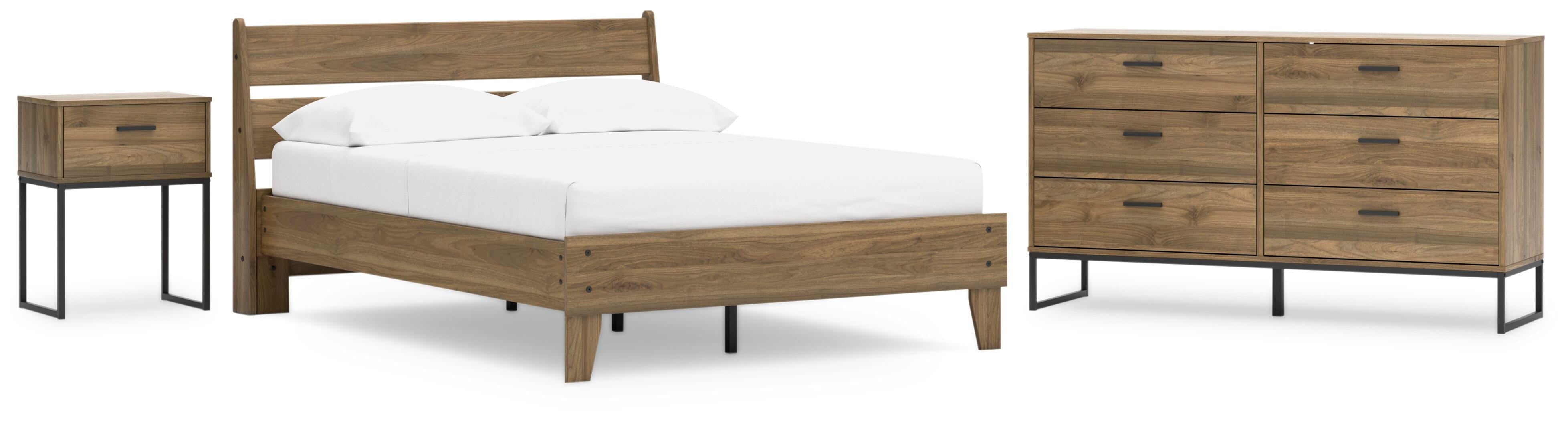 Deanlow Platform Panel Bed, Dresser and Nightstand