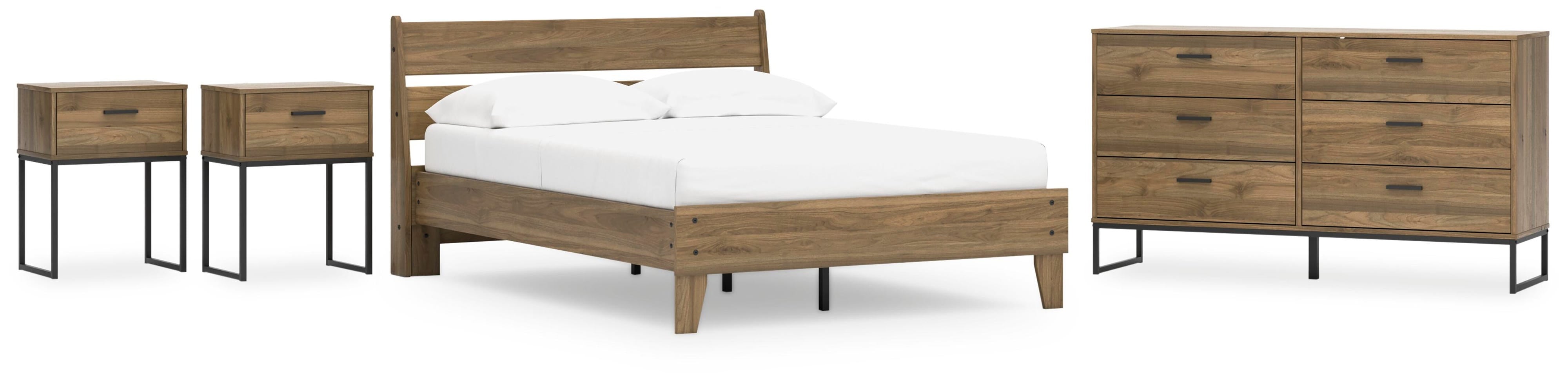 Deanlow Platform Panel Bed, Dresser and 2 Nightstands