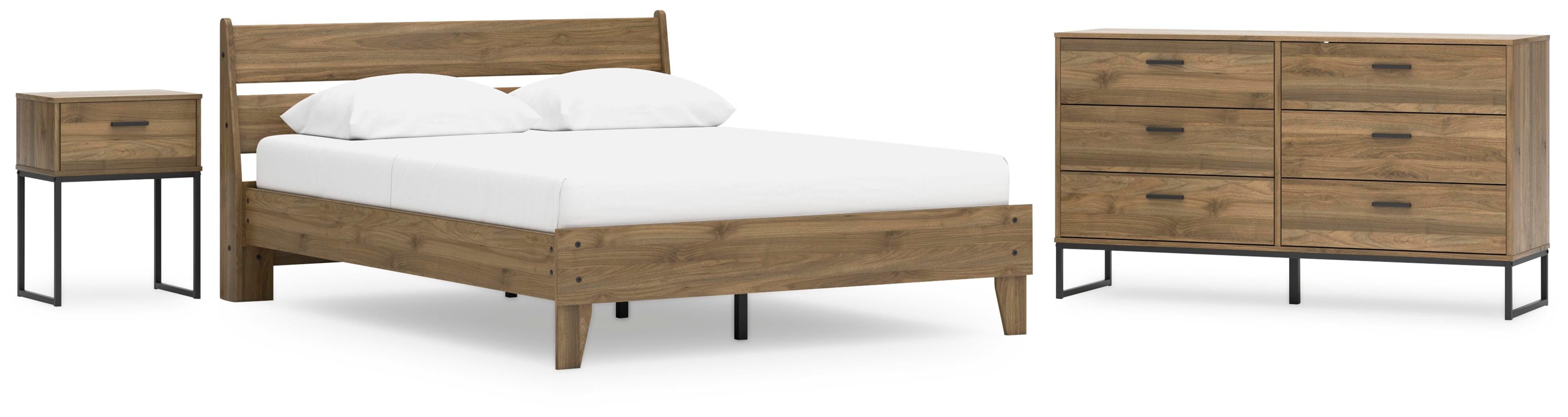 Deanlow Platform Panel Bed, Dresser and Nightstand