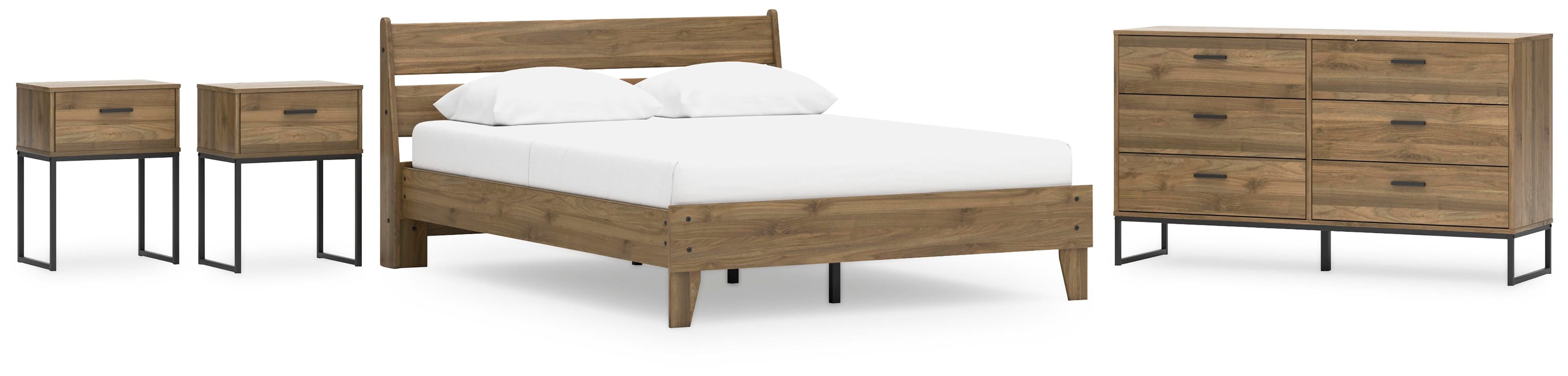 Deanlow Platform Panel Bed, Dresser and 2 Nightstands