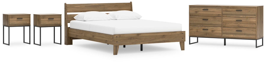 Deanlow Platform Panel Bed, Dresser and 2 Nightstands