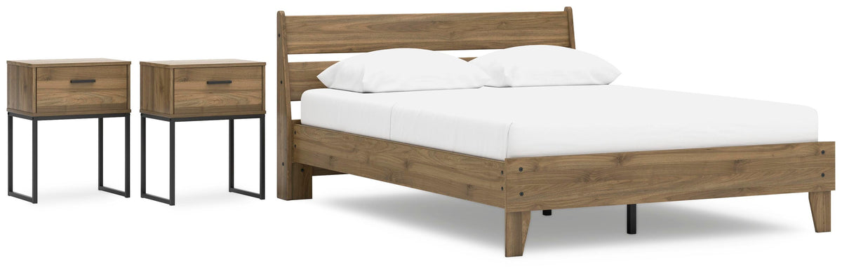Deanlow Platform Panel Bed and 2 Nightstands