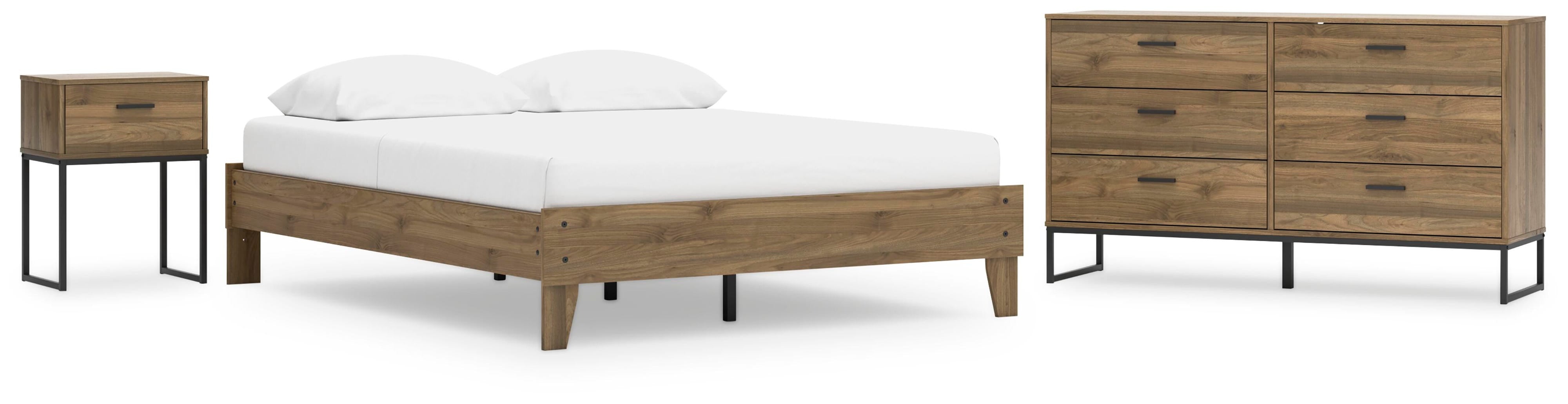 Deanlow Platform Bed, Dresser and Nightstand