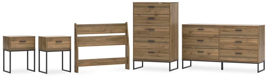Deanlow Panel Headboard, Dresser, Chest and 2 Nightstands