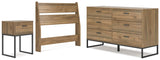 Deanlow Panel Headboard, Dresser and Nightstand