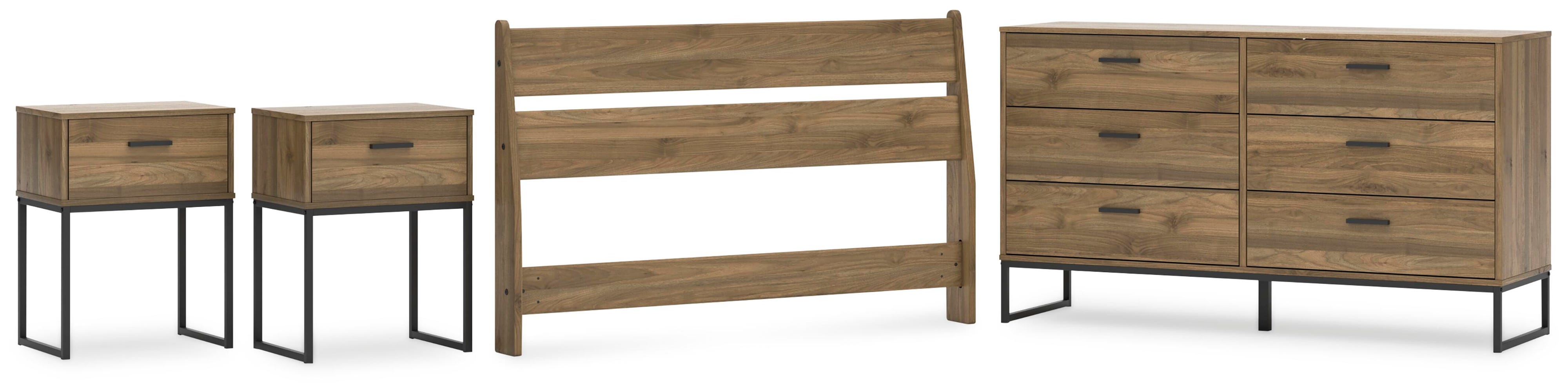 Deanlow Panel Headboard, Dresser and 2 Nightstands