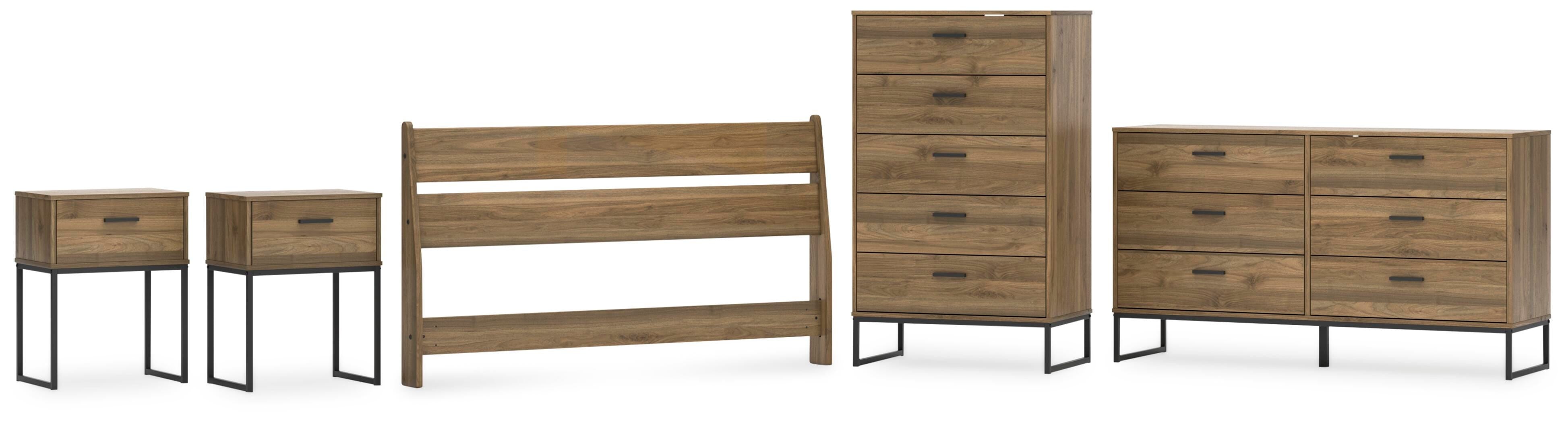 Deanlow Panel Headboard, Dresser, Chest and 2 Nightstands
