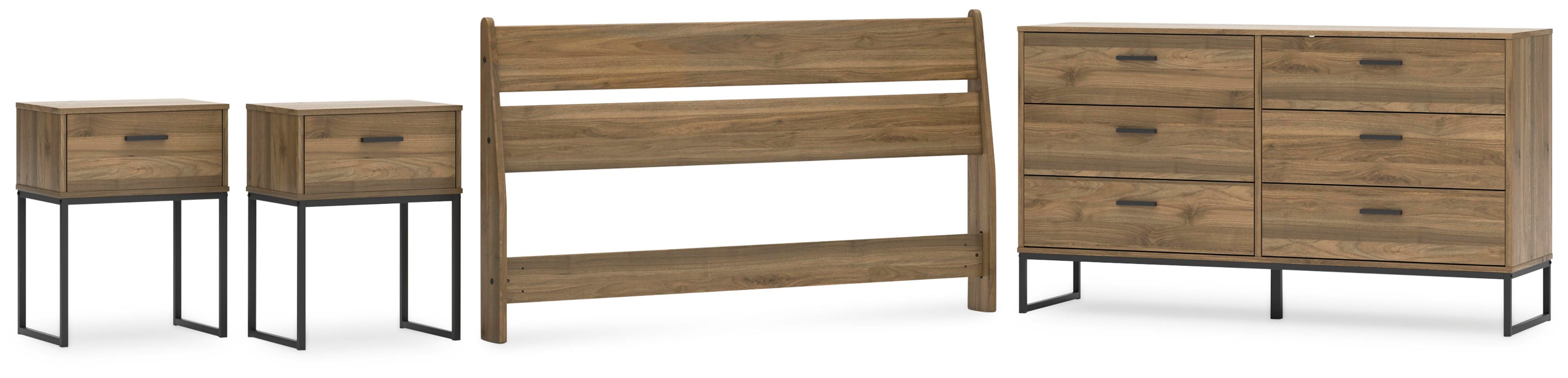 Deanlow Panel Headboard, Dresser and 2 Nightstands