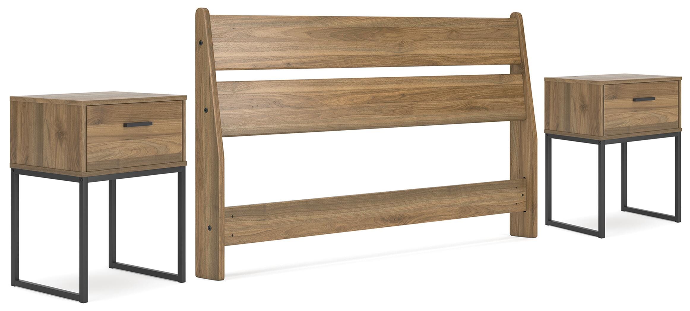 Deanlow Panel Headboard and 2 Nightstands