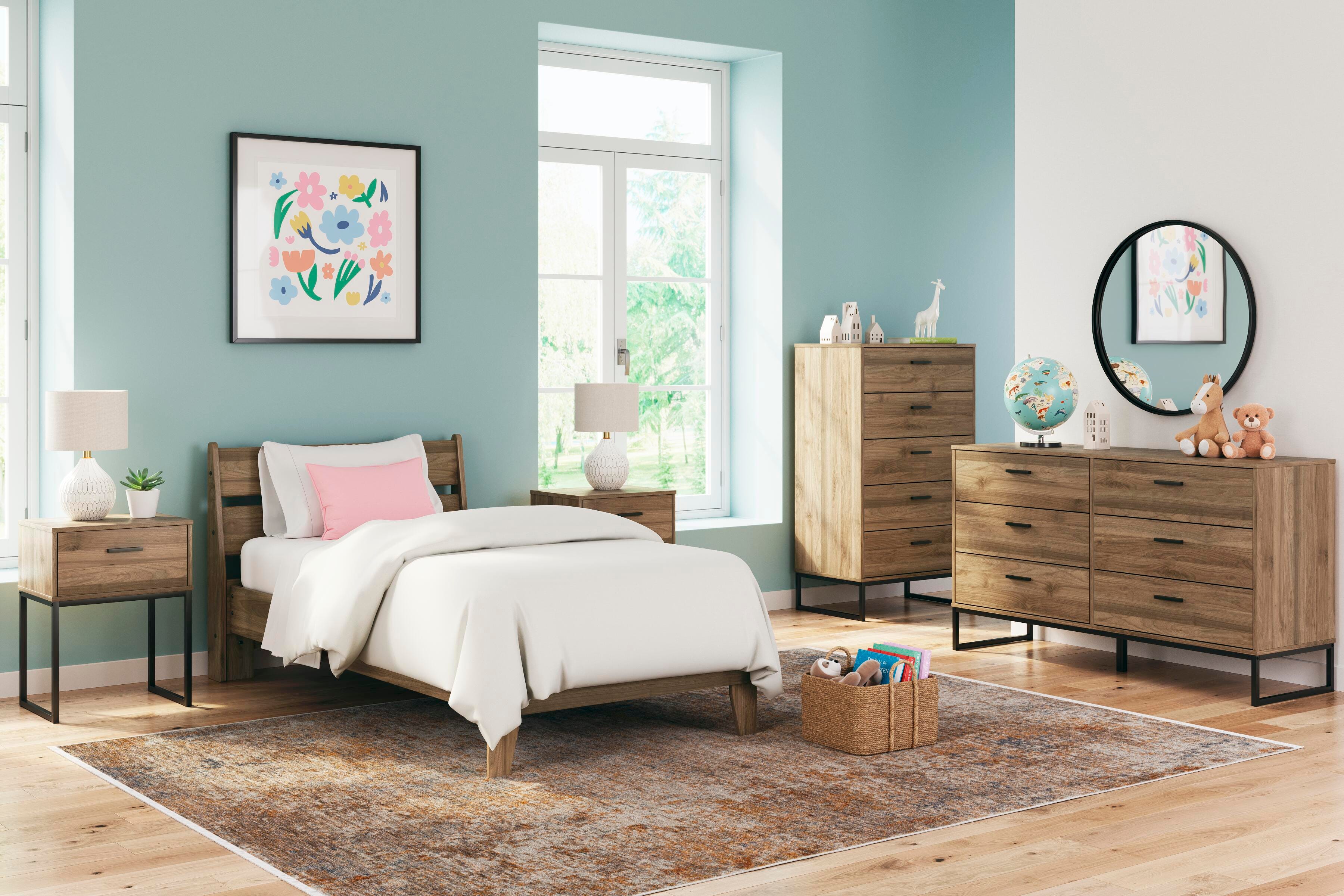 Deanlow Panel Headboard, Dresser and Nightstand