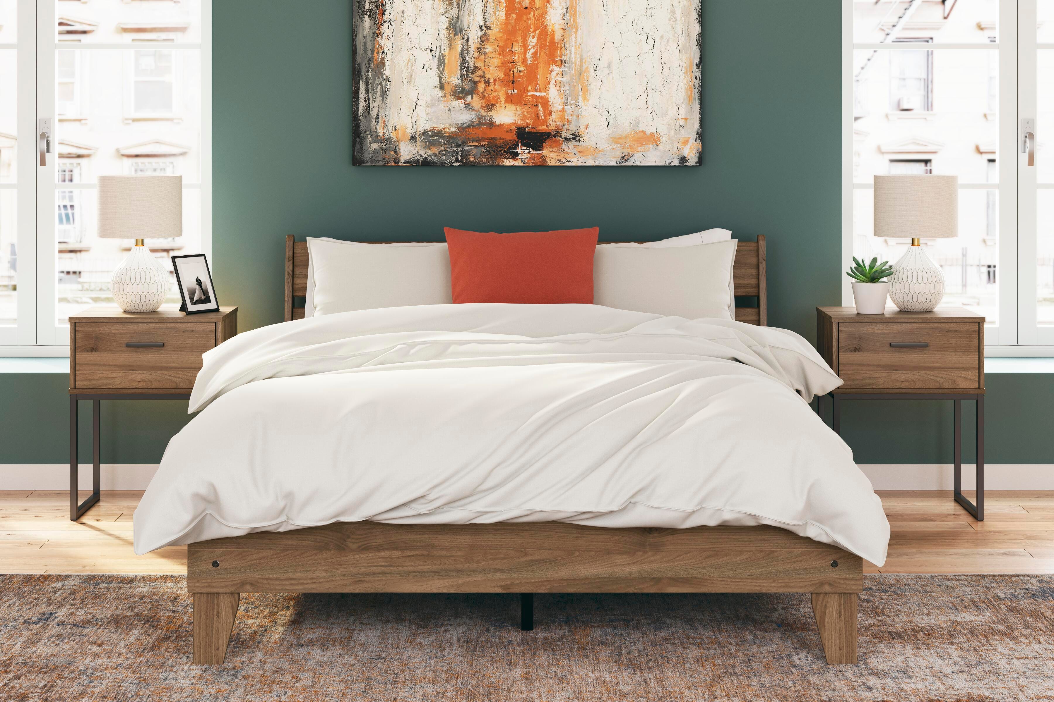 Deanlow Panel Headboard and 2 Nightstands
