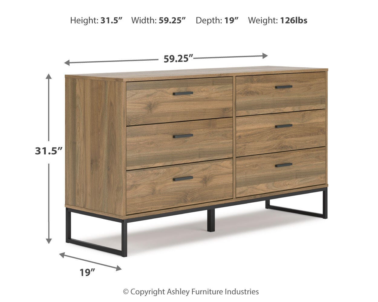 Deanlow Panel Headboard, Dresser and Nightstand