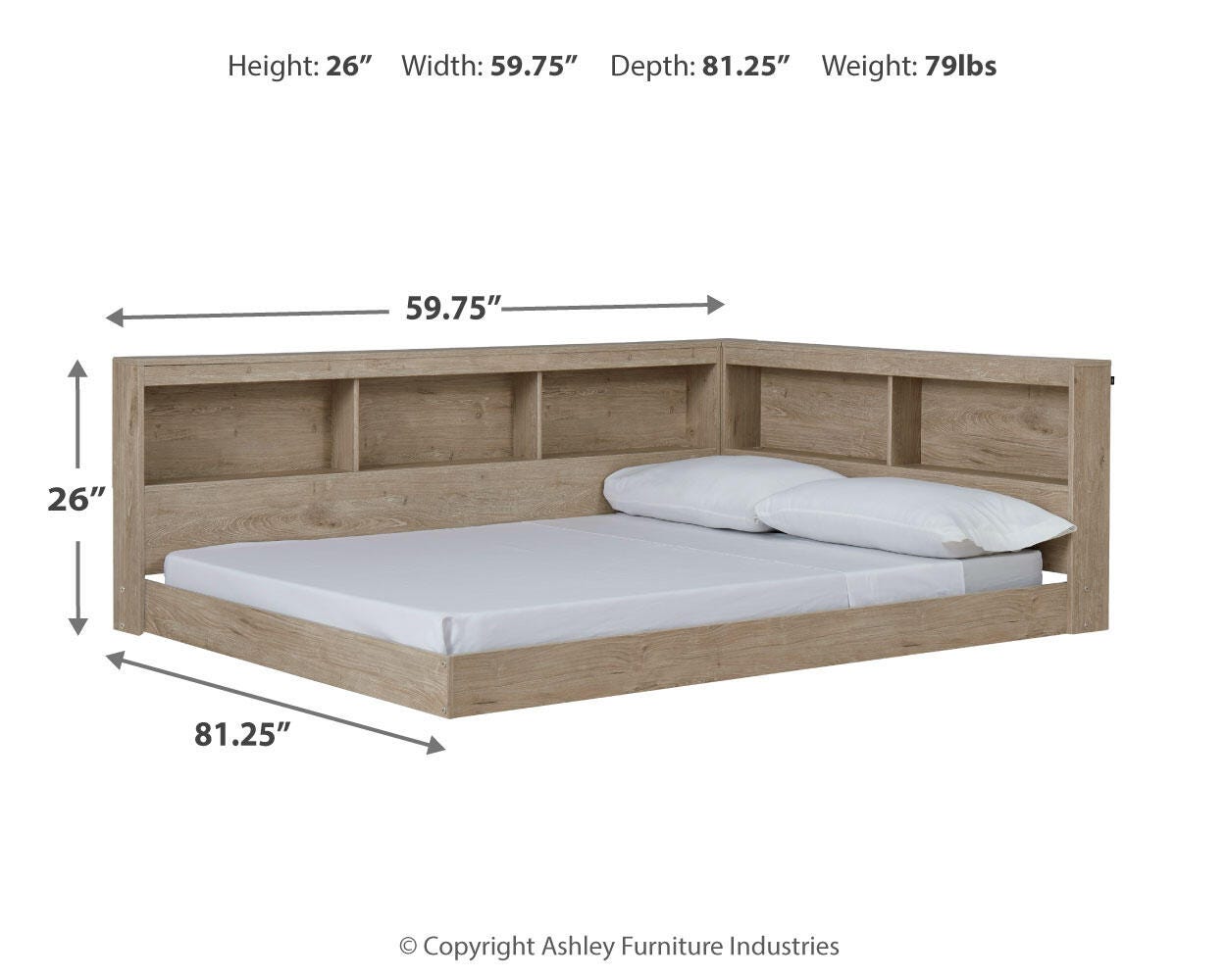 Oliah Bookcase Storage Bed