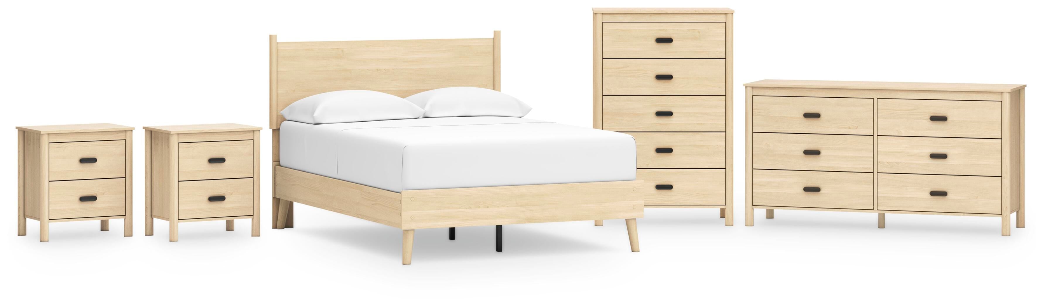 Cabinella Platform Panel Bed, Dresser, Chest and 2 Nightstands