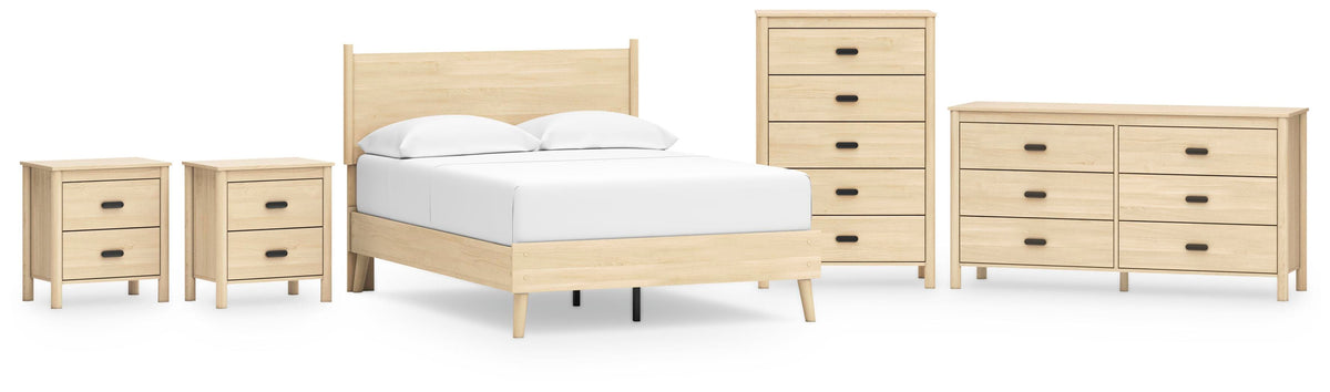 Cabinella Platform Panel Bed, Dresser, Chest and 2 Nightstands