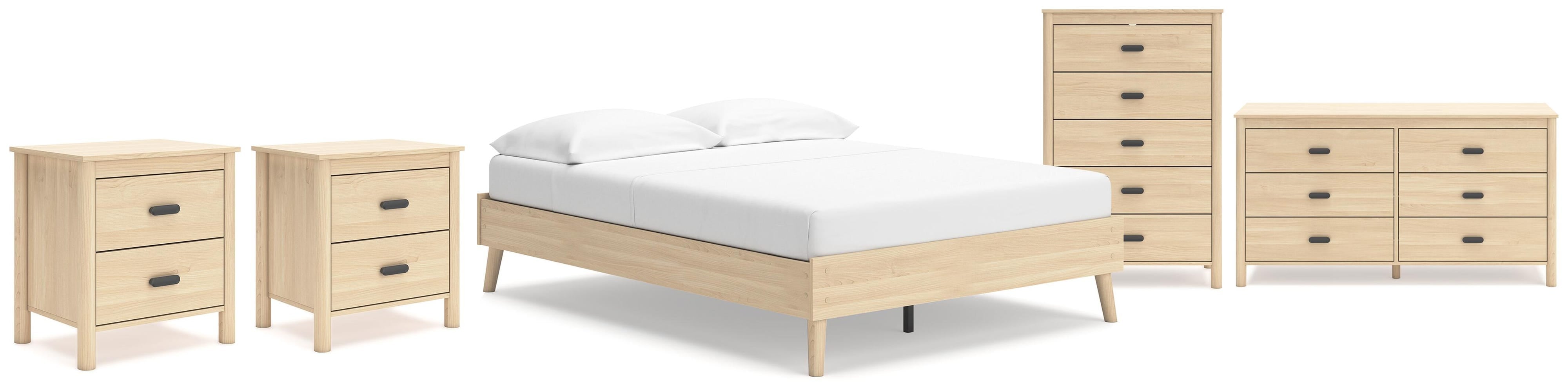 Cabinella Platform Bed, Dresser, Chest and 2 Nightstands