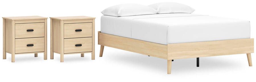 Cabinella Platform Bed and 2 Nightstands