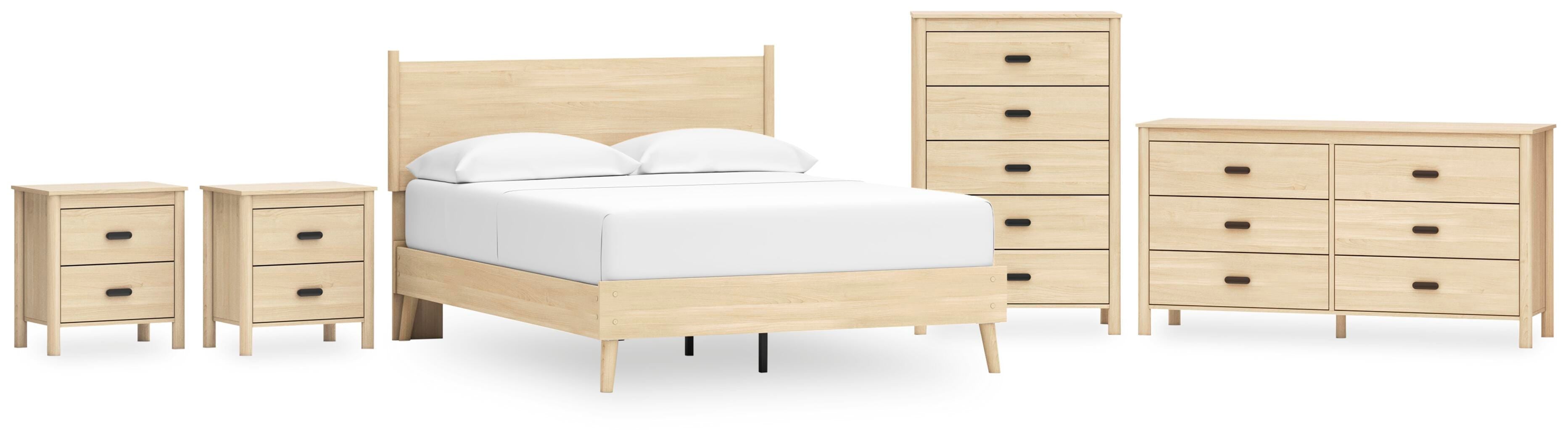 Cabinella Platform Panel Bed, Dresser, Chest and 2 Nightstands