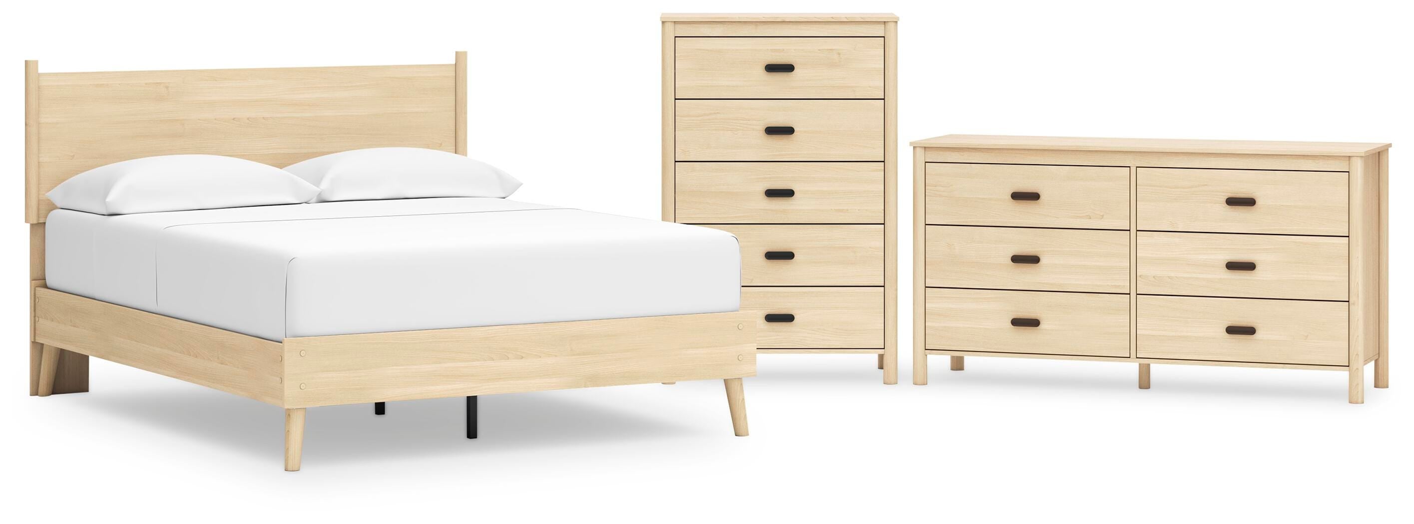 Cabinella Platform Panel Bed, Dresser and Chest