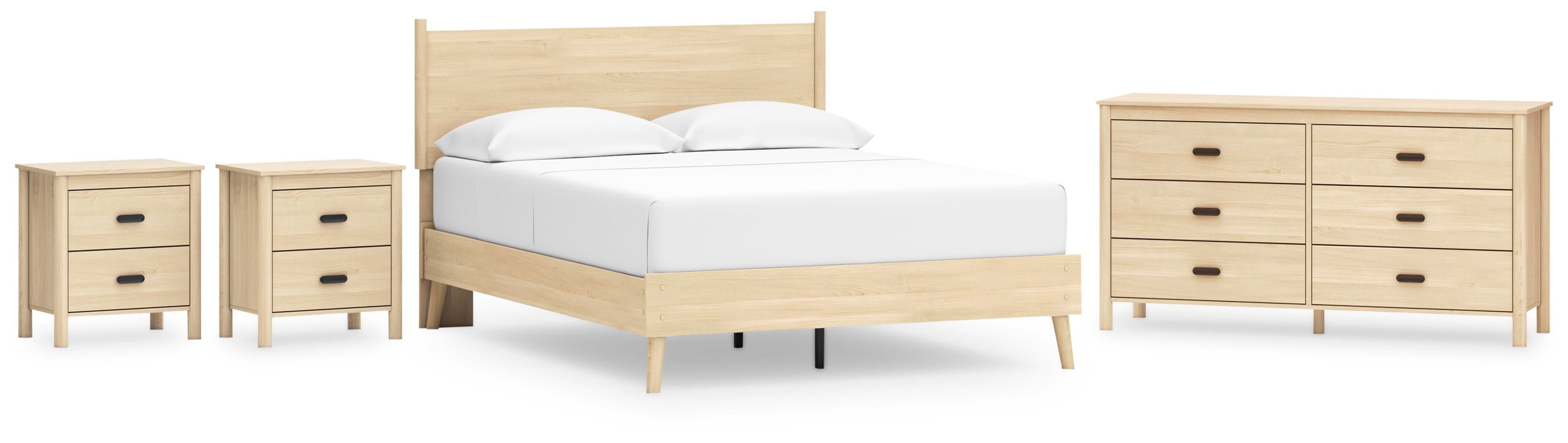Cabinella Platform Panel Bed, Dresser and 2 Nightstands