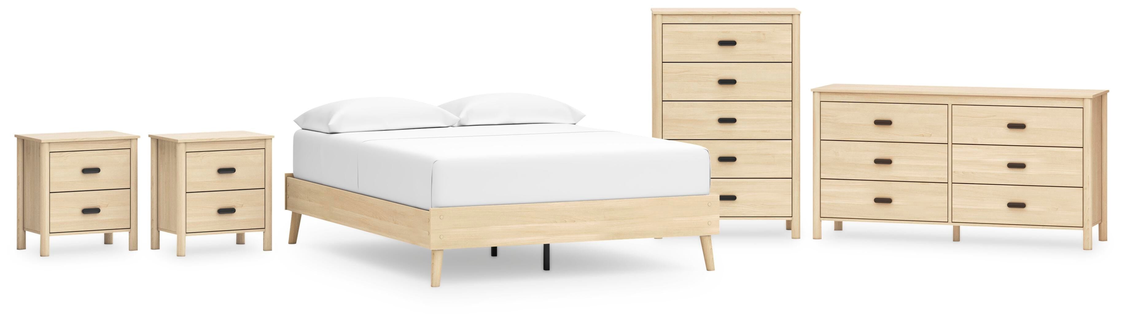Cabinella Platform Bed, Dresser, Chest and 2 Nightstands