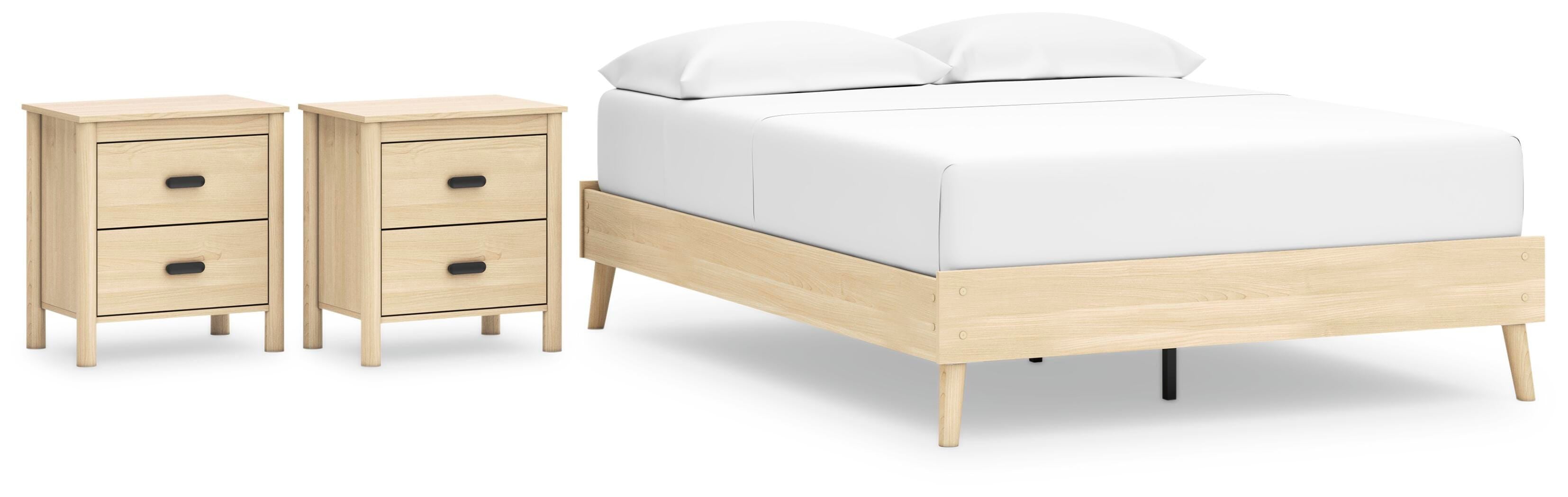 Cabinella Platform Bed and 2 Nightstands