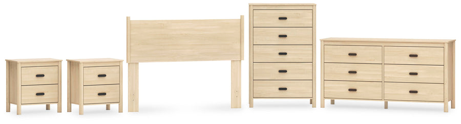 Cabinella Panel Headboard, Dresser, Chest and 2 Nightstands