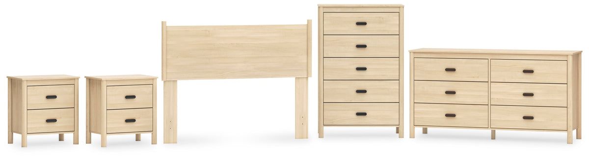 Cabinella Panel Headboard, Dresser, Chest and 2 Nightstands