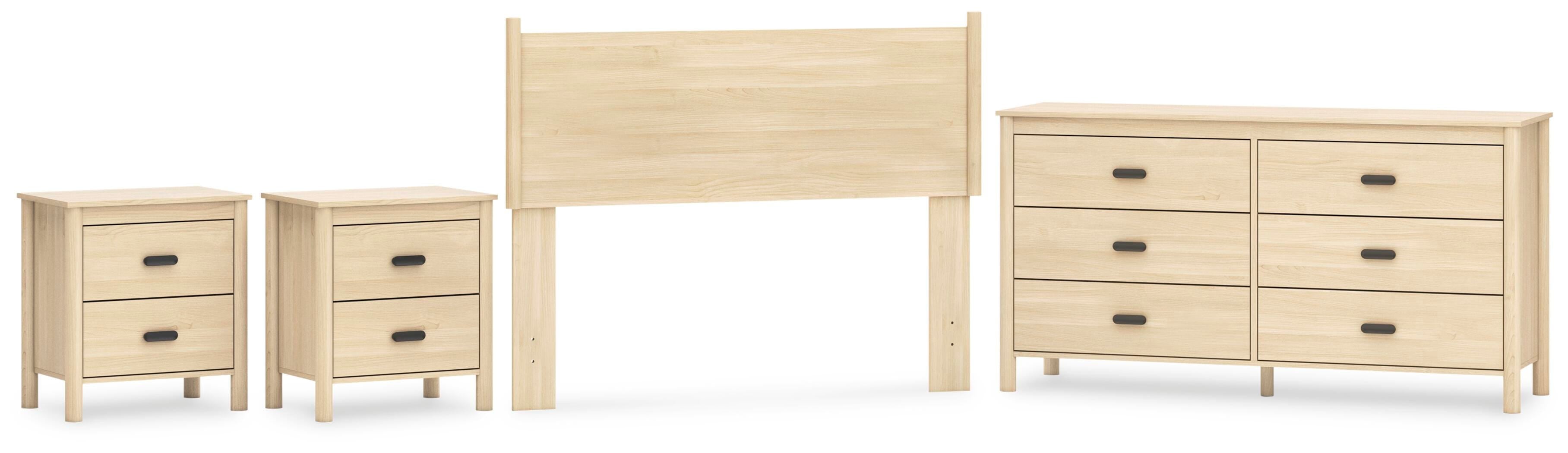 Cabinella Panel Headboard, Dresser and 2 Nightstands