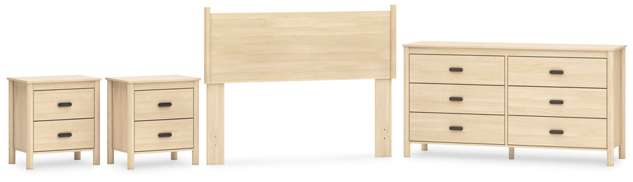 Cabinella Panel Headboard, Dresser and 2 Nightstands