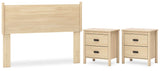 Cabinella Panel Headboard and 2 Nightstands