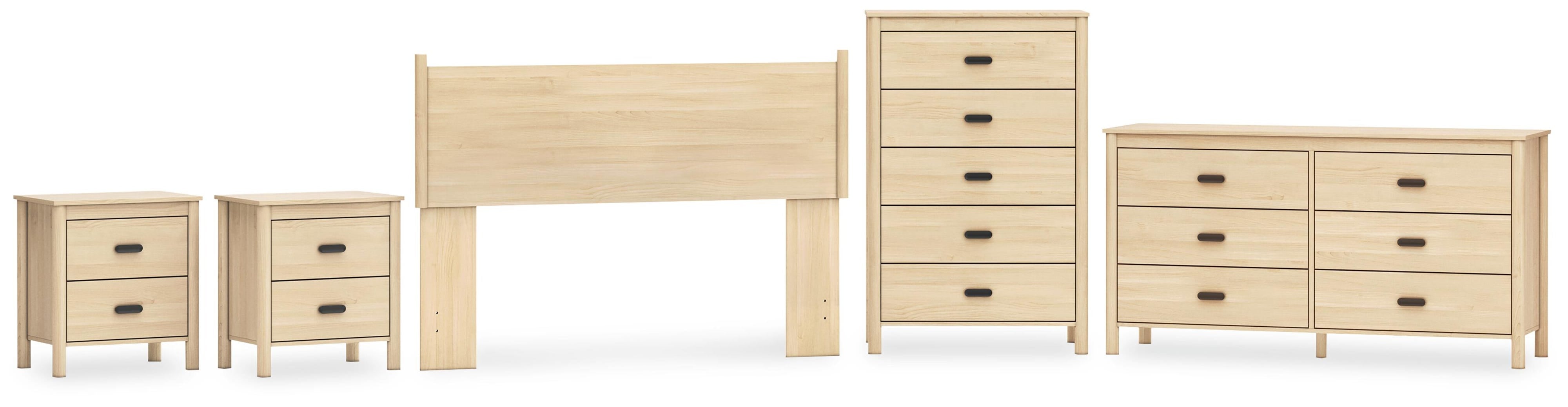 Cabinella Panel Headboard, Dresser, Chest and 2 Nightstands