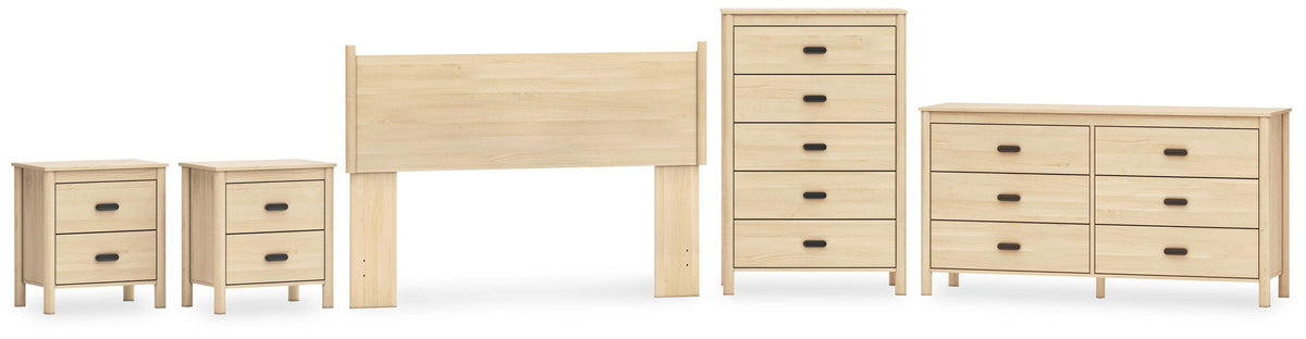 Cabinella Panel Headboard, Dresser, Chest and 2 Nightstands
